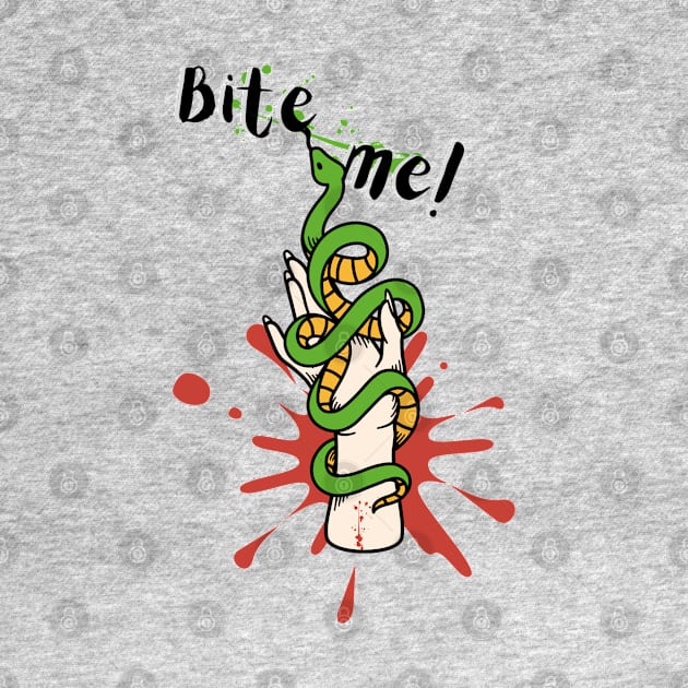 Bite me cartoon snake design by Life is Raph